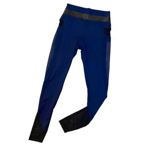Pink Victoria’s Secret Ultimate Navy Blue and Black Leggings with Mesh Detail